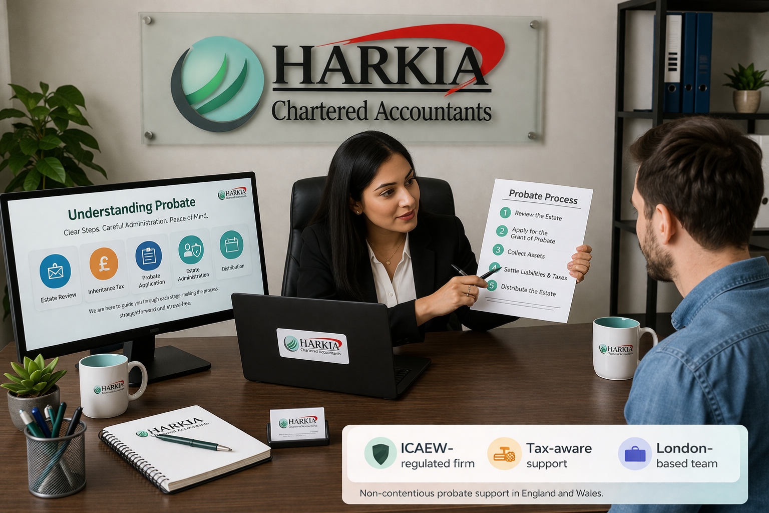 Probate Services London meeting with Harkia Chartered Accountants